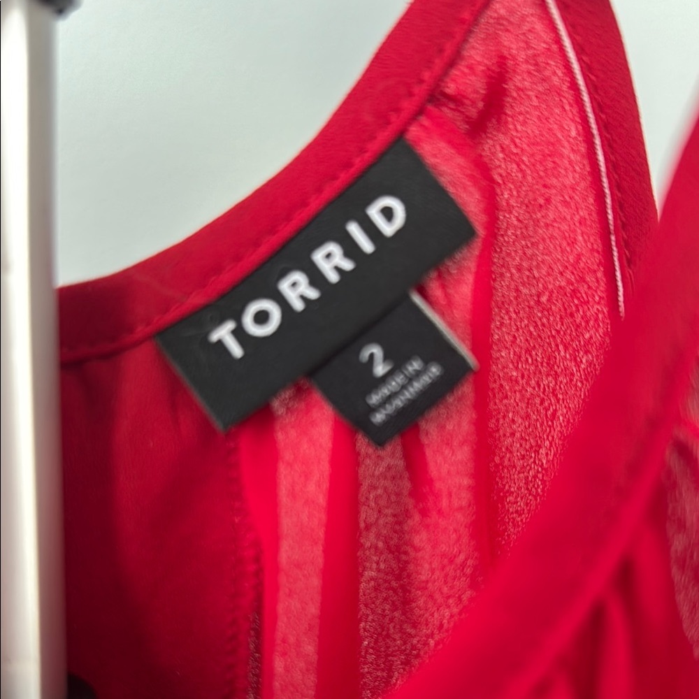 torrid Red Cold-Shoulder Blouse - Picture 2 of 2